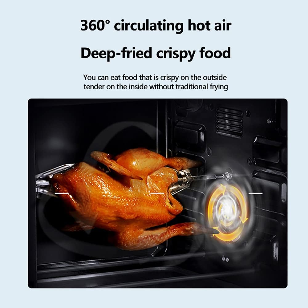 Air Fryer Oven 12L Large Air Fryer Oven Combo 1000W Airfryer Toaster Oven 8 in 1 Multi-Functional Oilless Cooker with 5 Accessories,Silver