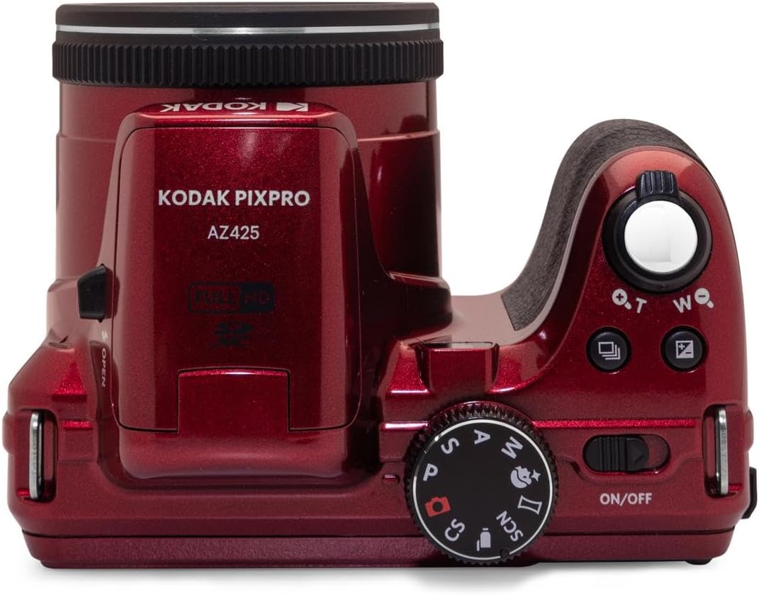 Kodak PIXPRO AZ425 Astro Zoom 20MP Full HD Digital Camera, Red, Bundle with 32GB Memory Card and Bag