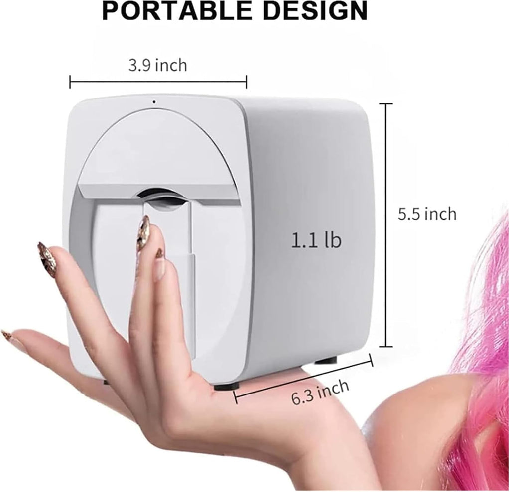 Nail Art Printer, 3D Smart Automatic Nail Printer Machine, Support WiFi/DIY/USB, Multifunction Portable Mobile Nail Painting Machine for Kid/Nail Studio/Manicurist/Nail Lovers