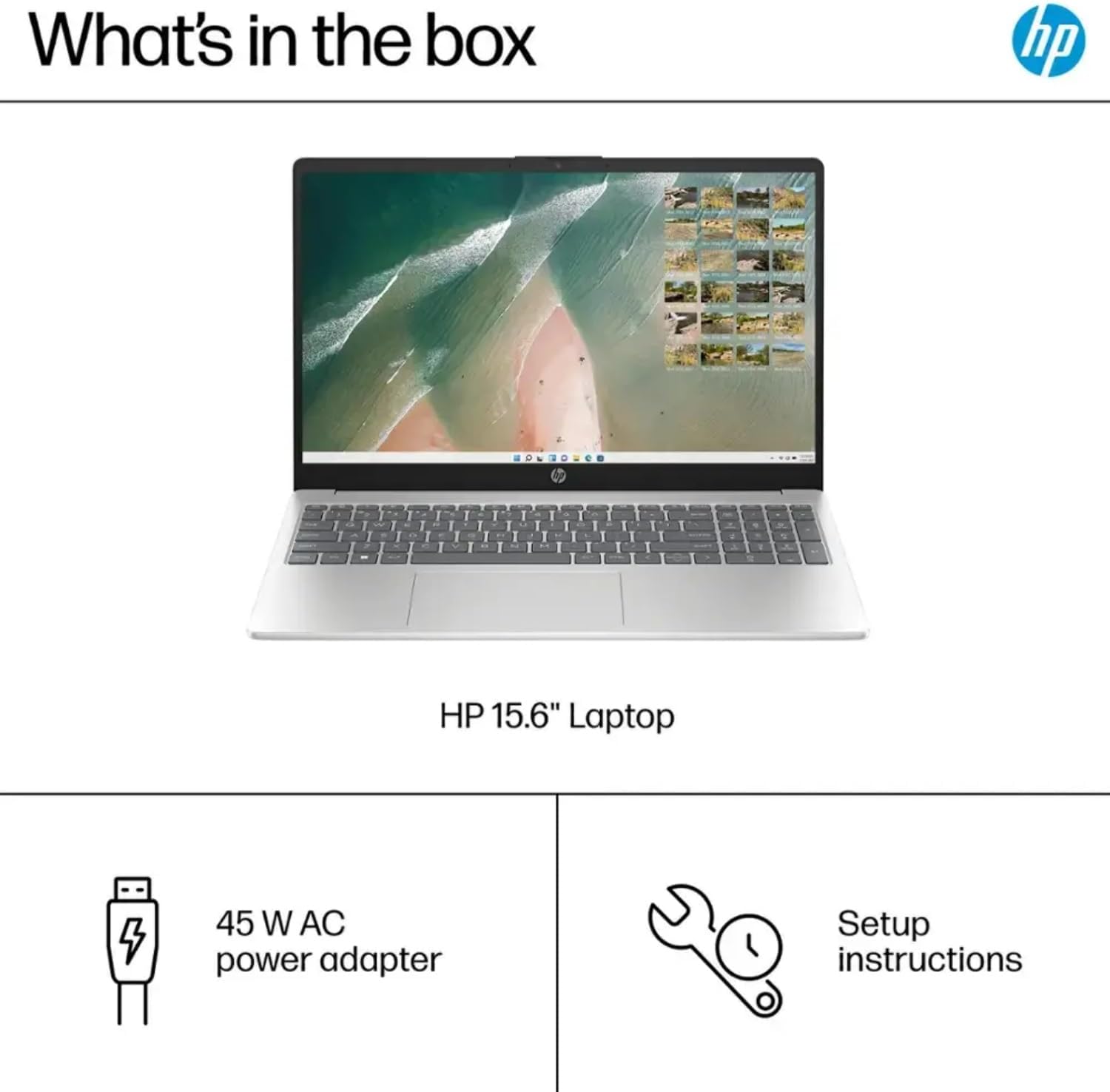 HP 15.6' HD Touchscreen Laptop 15-fd0023dx, Intel Core i3-1215U, 8GB RAM, 256GB SSD, Bluetooth, Wi-Fi, Intel UHD Graphics, Windows 11 Home in S Mode, Natural Silver