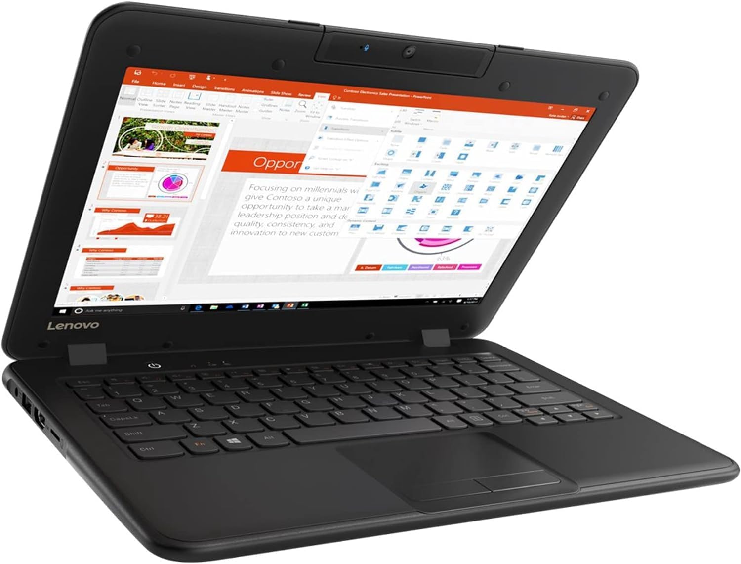 Lenovo 11.6' HD LED Anti-Glare HD Education Laptop, Intel Celeron N3450, up to 2.2GHz, 4GB DDR4, 128GB eMMC, WiFi, Bluetooth, HD Webcam, Windows 10 Pro
