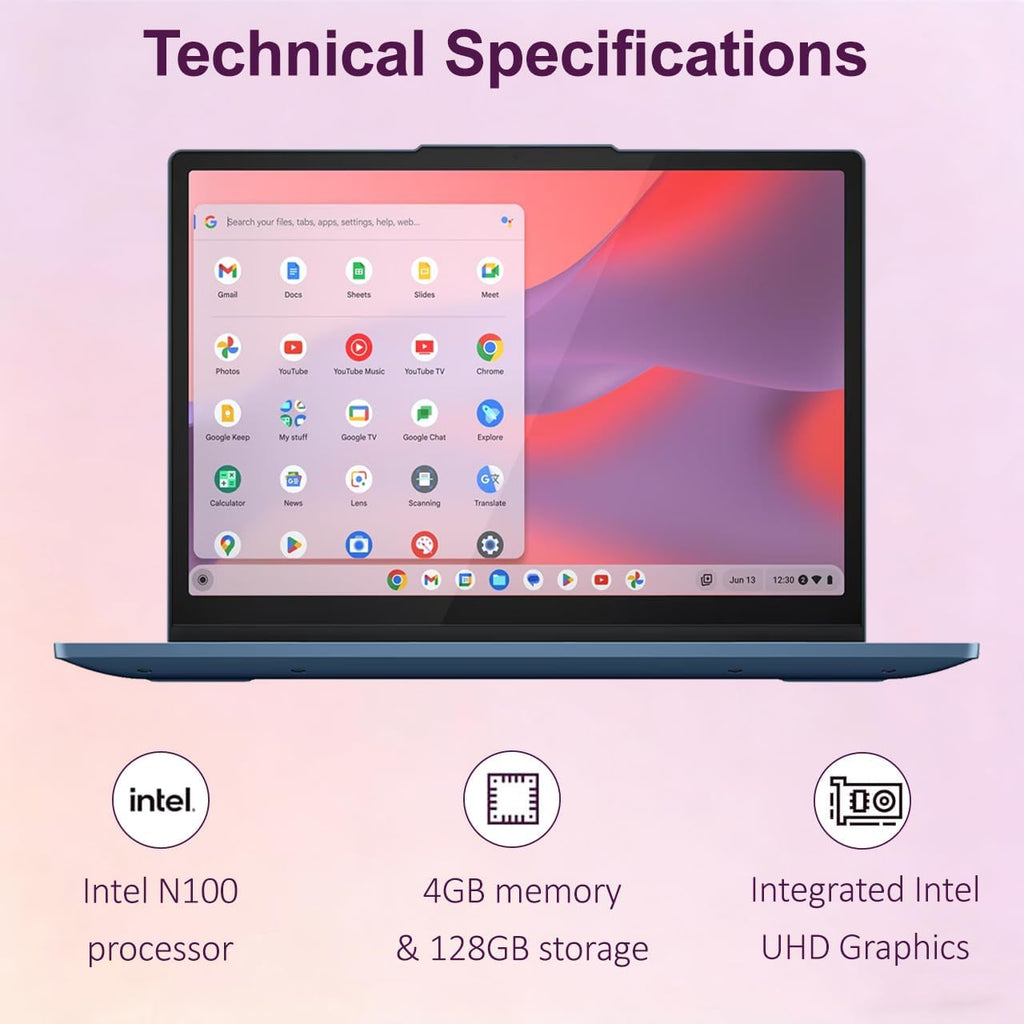 Lenovo IdeaPad Flex 3i Chromebook 2-in-1 Laptop (12.2' FHD+ Touchscreen, Intel N100, 4GB DDR5, 128GB Storage (64GB eMMC + 64GB SD Card)), Home, Student, Education, Long Battery Life, NFC, Chrome OS