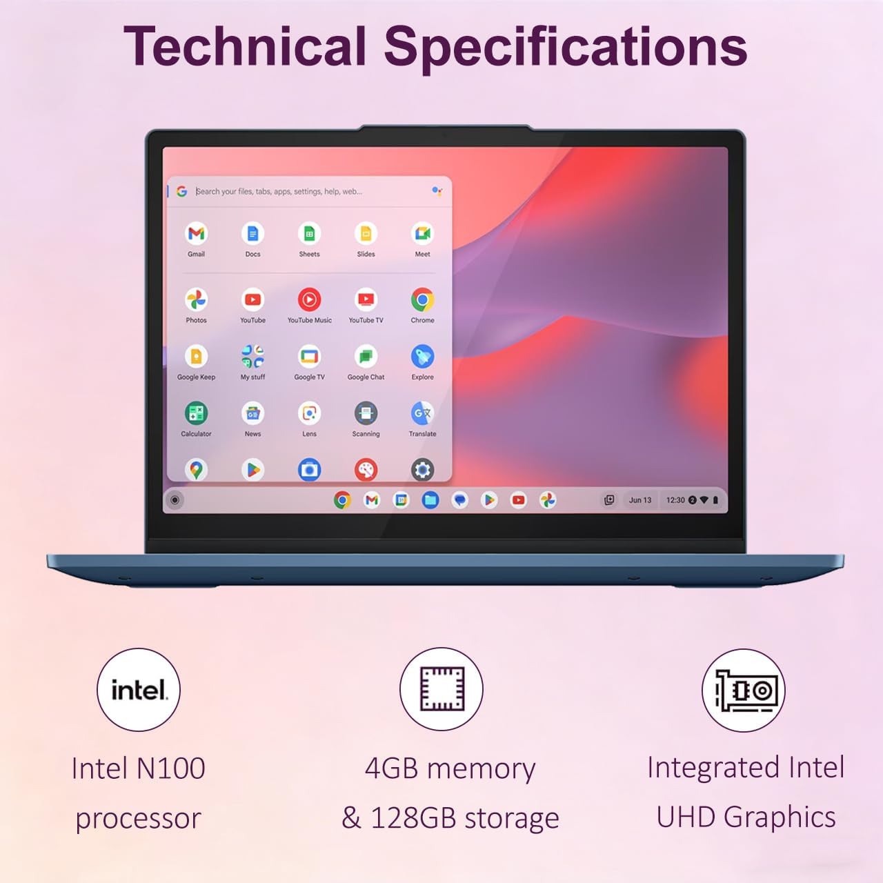 Lenovo IdeaPad Flex 3i Chromebook 2-in-1 Laptop (12.2' FHD+ Touchscreen, Intel N100, 4GB DDR5, 128GB Storage (64GB eMMC + 64GB SD Card)), Home, Student, Education, Long Battery Life, NFC, Chrome OS