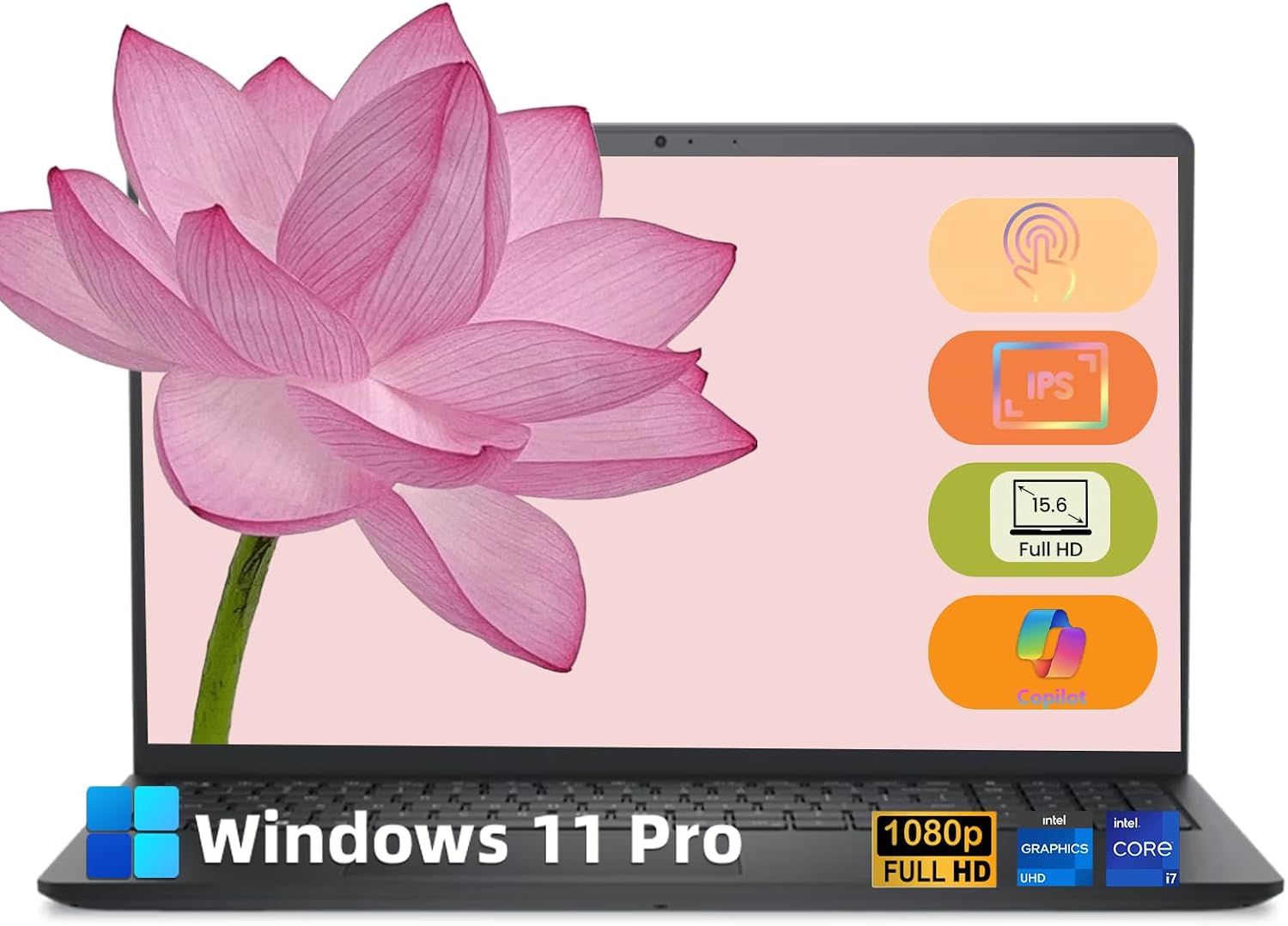 Dell 15.6' Touchscreen Business Laptop (2026) – 13th Gen Intel Core i7-1355U, 64GB RAM, 2TB SSD, FHD Display, HDMI, Wi-Fi6, Wins 11 Pro, DC15250 Laptop for Office Work, Students & Remote Learning