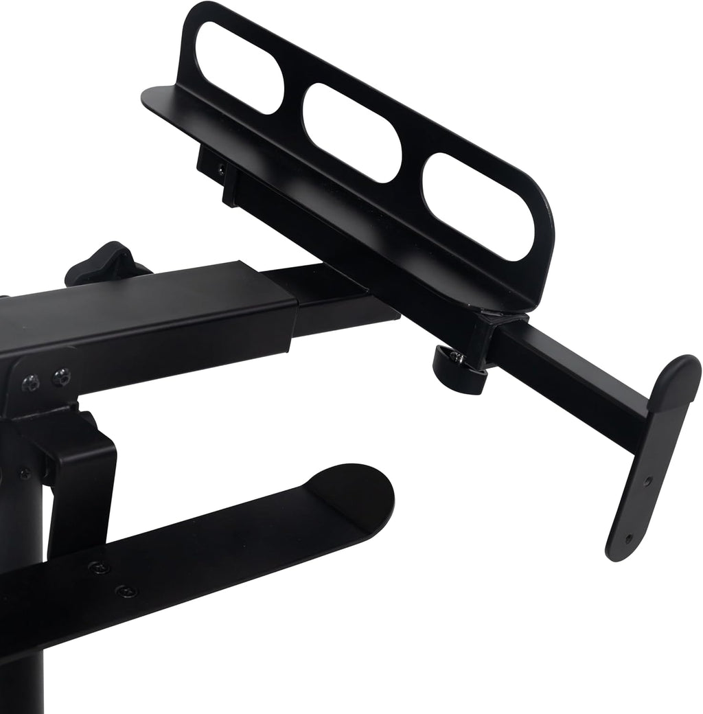 Gator Frameworks Adjustable Rolling Mixer Stand with Locking Casters and Headphone Hanging Rack, (GFW-MIXERCART-0400)