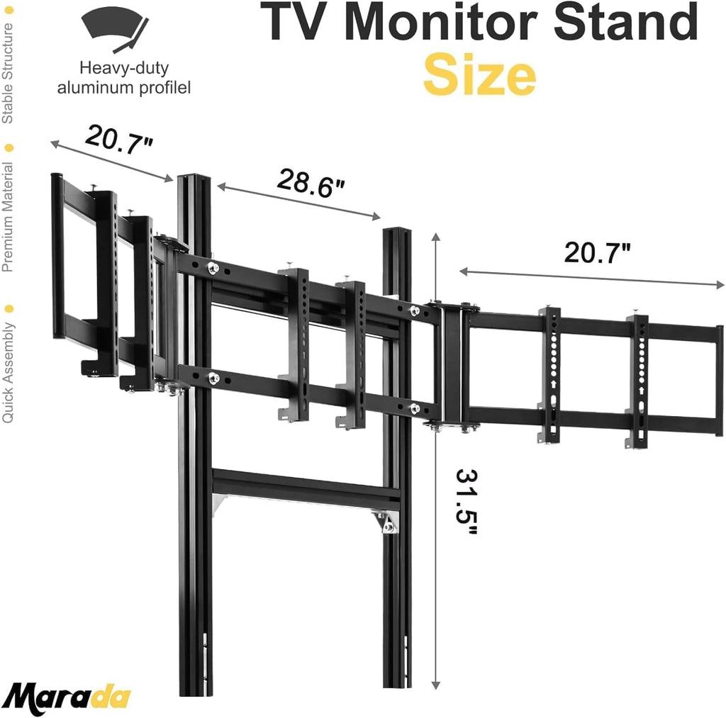 Marada Aluminum Profile Cockpit Triple Monitor Stand for Racing Simulator Stand