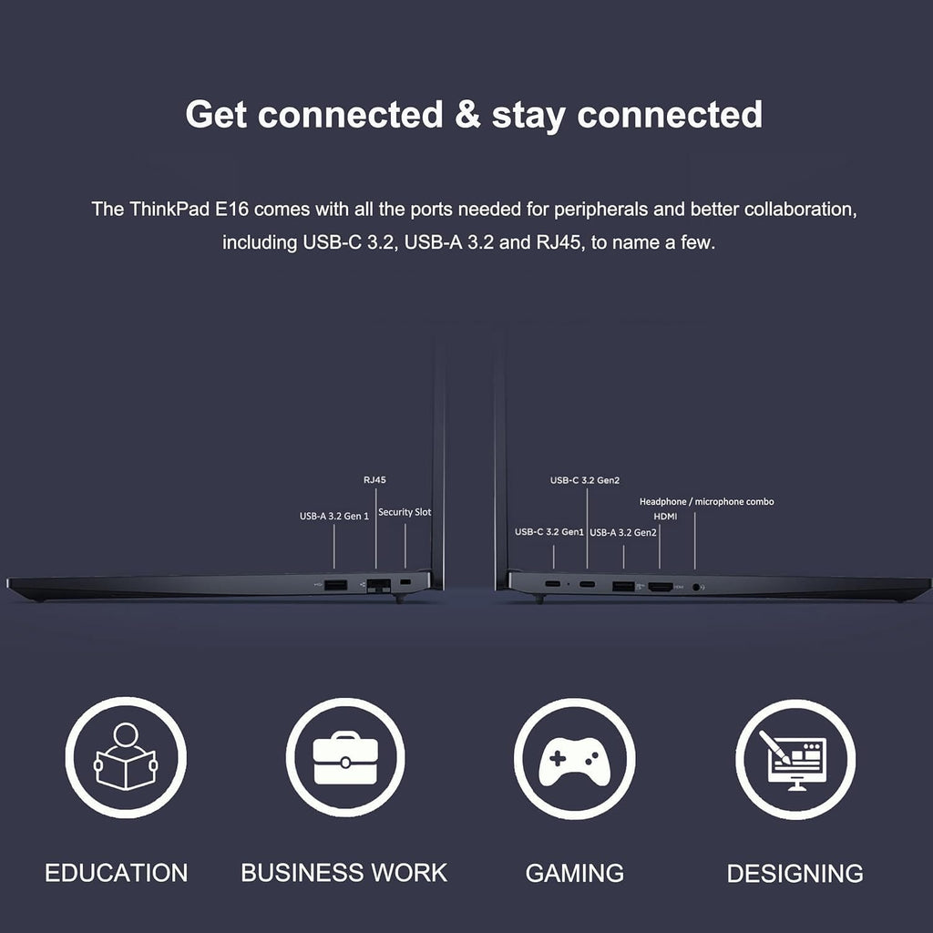 Lenovo ThinkPad E16 Gen 2 Business Laptop (16' FHD+ Touchscreen, AMD Ryzen 7 7735U (> Intel i7-1355U), 16GB DDR5 RAM, 512GB SSD), Backlit KB, 1080p Webcam, Wi-Fi 6E, Ethernet, Win 11 Pro w/ Copilot