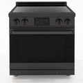 30 Inch Professional Induction Range with Convection Oven, Air Fry, 4 Burner Electric Stove, Pizza Stone - Black Stainless Steel