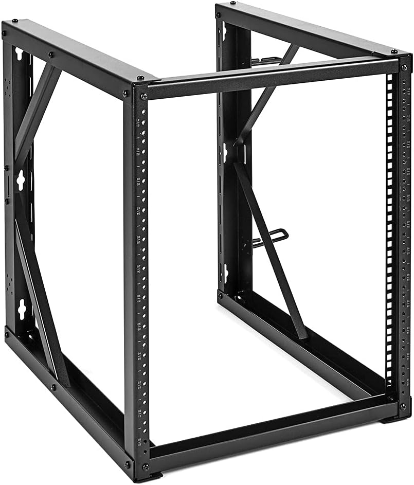 NavePoint 12U Open Frame Wall Mount Server Rack for 19' Networking IT Equipment & A/V Gear, 24.81' Depth, 264 lbs Weight Capacity, 12-24 Threaded