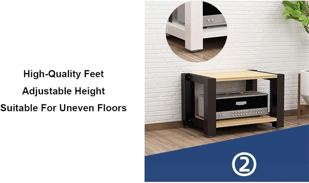 Audio Rack 2/3/4/5 Tier Stereo Rack Audio Equipment Rack Audio Open Rack Cabinet HiFi Rack Adjustable Audio-Video Shelving Durable(Natural,2 Tier)