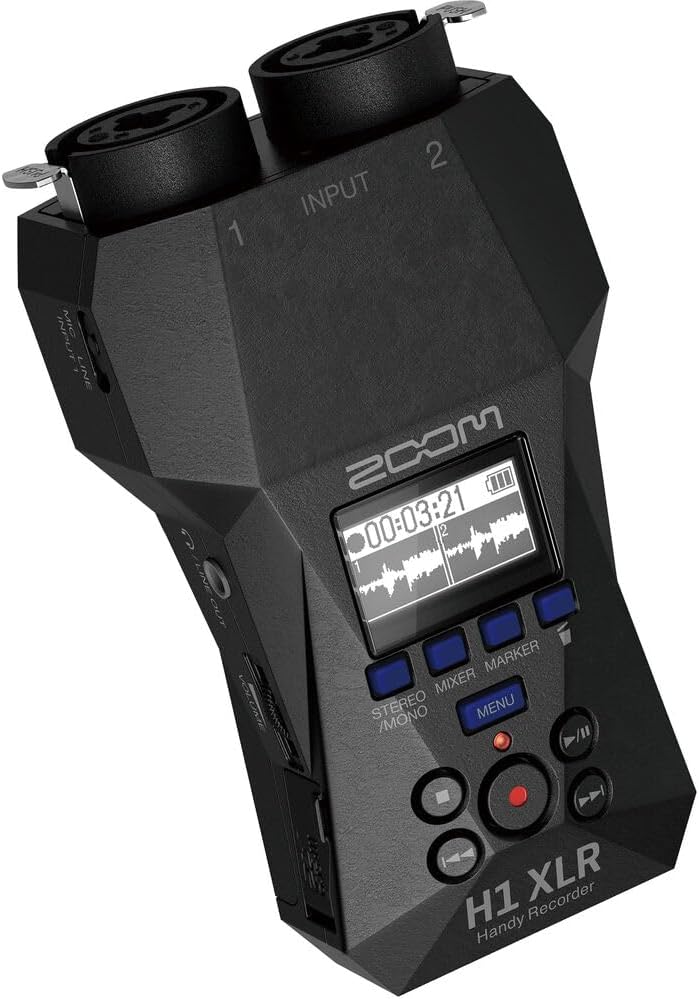 Zoom H1 XLR Portable Audio Recorder for Video Bundle with Memory Card microSDXC Extreme Pro 64GB + Balanced Interconnect, 1/4 inch TRS to Same + 10ft USB Type A to USB Type C Cable - Black + More