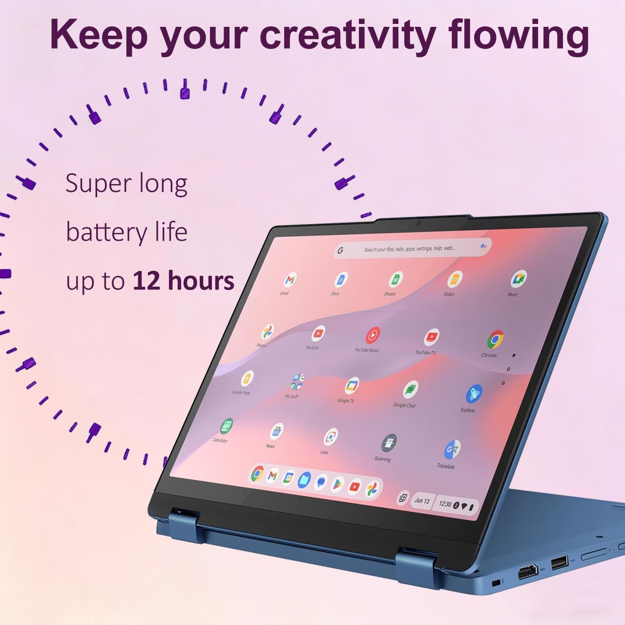 Lenovo IdeaPad Flex 3i Chromebook 2-in-1 Laptop (12.2' FHD+ Touchscreen, Intel N100, 4GB DDR5, 128GB Storage (64GB eMMC + 64GB SD Card)), Home, Student, Education, Long Battery Life, NFC, Chrome OS