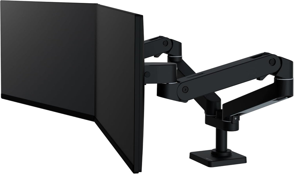 Ergotron – Upgraded LX Pro Premium Dual Monitor Arm, VESA Desk Mount – for 2 Monitors Up to 27 Inches, 4 to 20 lbs Each – Matte Black