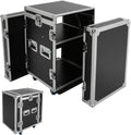 PA DJ Rack Case, 10U PA DJ Cabinet Heavy Duty Mobile Studio Equipment Cabinet with 4 Wheels Removable Design Network & Stereo Rack Component Rack Cabinet Recording Studio Racks for Storing