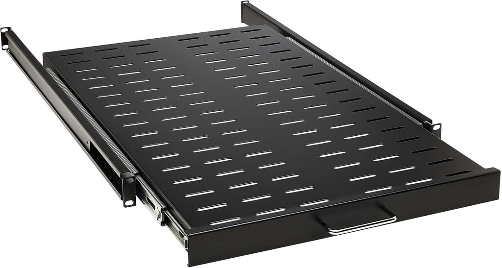 Tripp Lite 1U Sliding Steel Server Rack Enclosure Shelf, Vented Airflow Design, Mount Hardware Included, 28.3 inch Depth, 50 lb / 23 Kg Capacity, 5-Year Warranty (SRSHELF4PSLVENT)