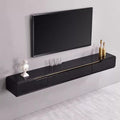 FPIGSHS Wall Mounted Media Console with 2 Drawers Solid Wood Floating TV Stand Hanging TV Shelf Entertainment Center TV Cabinet, for Home Office (C, 63 inches)