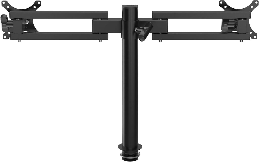 VERSADESK Heavy Duty Steel Dual Monitor Stand with Height Adjustable Arms - Fits 13–27' Screens - VESA Compatible Mount with 360° Rotation - Each Arm Holds up to 22 lbs | Black