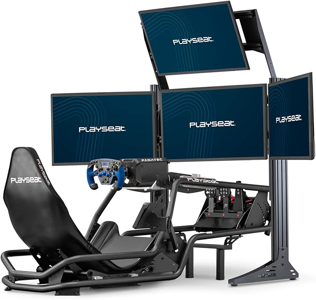 Playseat Triple Monitor Stand XL Multi3 | Floor TV Stand for up to 4 Screens | Supports TVs and PC Monitors | Sturdy & Stable | Height & Distance Easily Adjustable