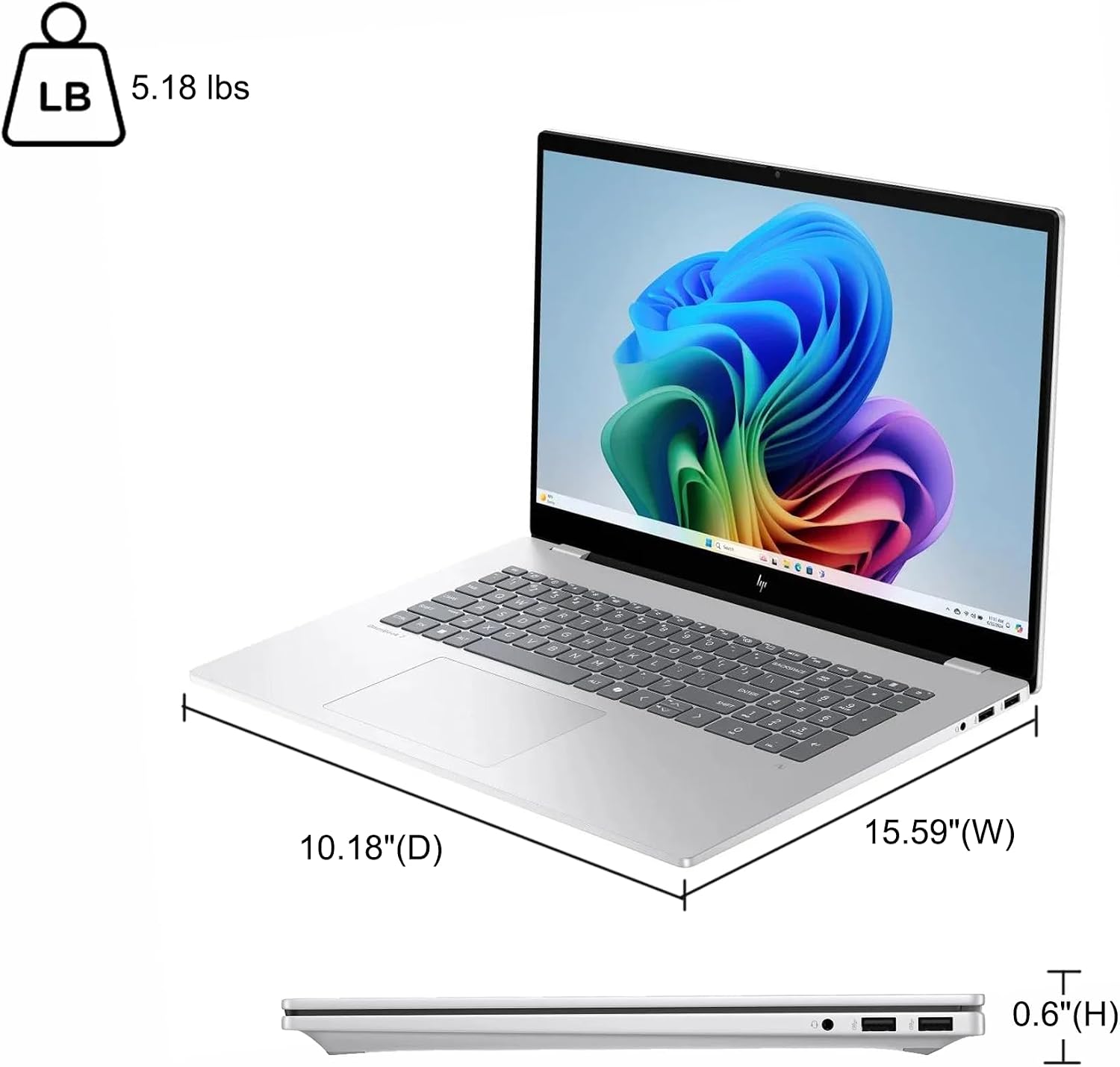 HP OmniBook 7 Laptop 17.3' FHD IPS Touch (400nits, 100% sRGB) Intel 8-core Ultra 7 258V (Up to 47 Tops) 32GB DDR5 4TB SSD for Designer Business Professional Backlit IR Camera Win11 ICP Hub