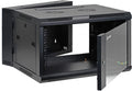 AEONS 6U Professional Wall Mount Server Cabinet Enclosure Double Section Hinged Swing Out 19-Inch Server Network Rack Locking Glass Door 22-Inches Deep Black (Fully Assembled)