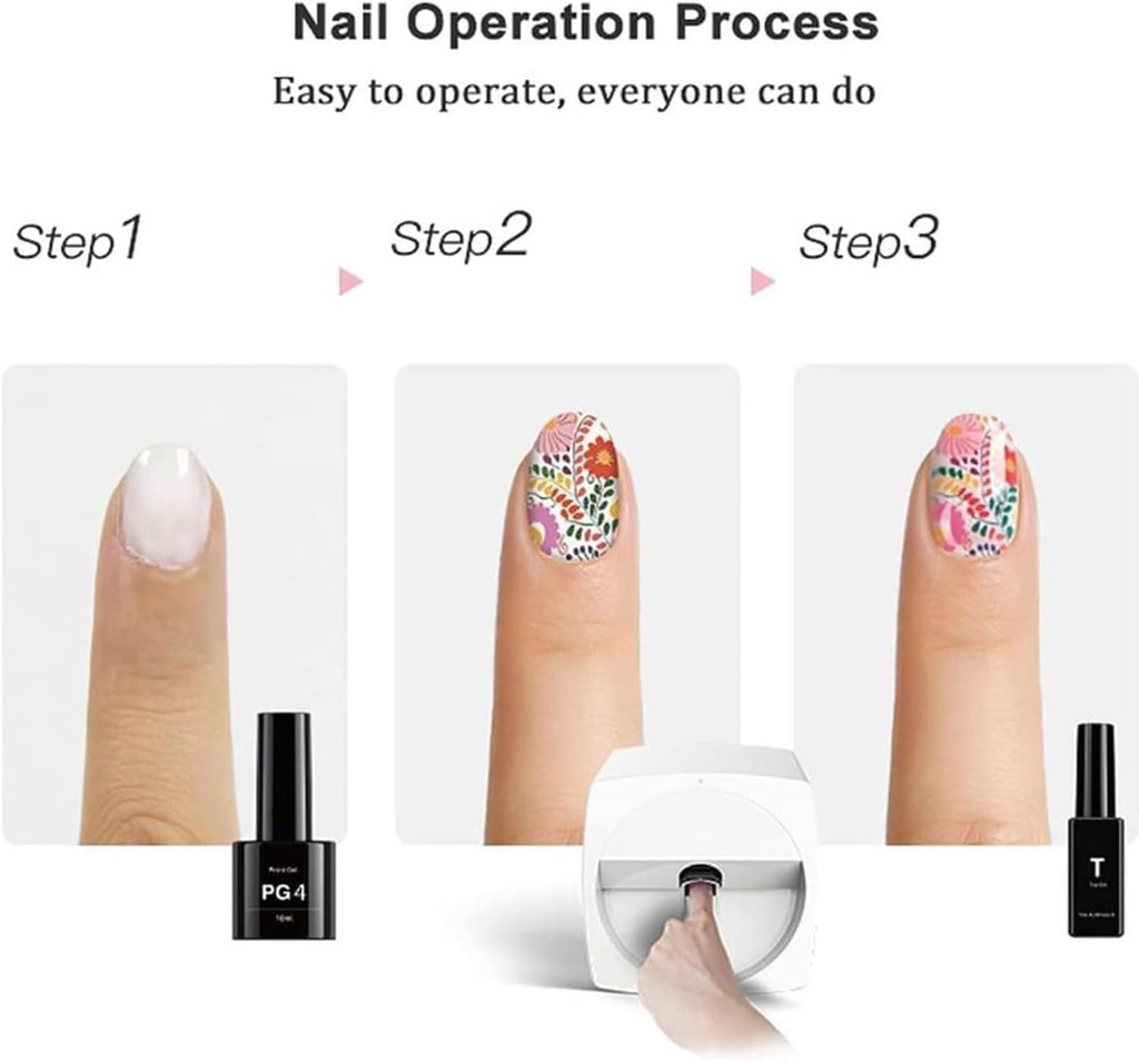 Nail Art Printer, 3D Smart Automatic Nail Printer Machine, Support WiFi/DIY/USB, Multifunction Portable Mobile Nail Painting Machine for Kid/Nail Studio/Manicurist/Nail Lovers