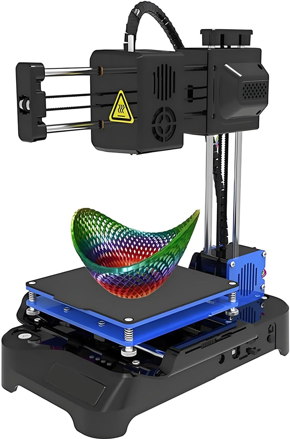 Mini DIY 3D Printers Desktop Kit,K7 3D Printer,Household Educational DIY Kit,with TF Card,with Larger Printing Size 100x100x100mm,for Beginners,Kids,Student Education Black