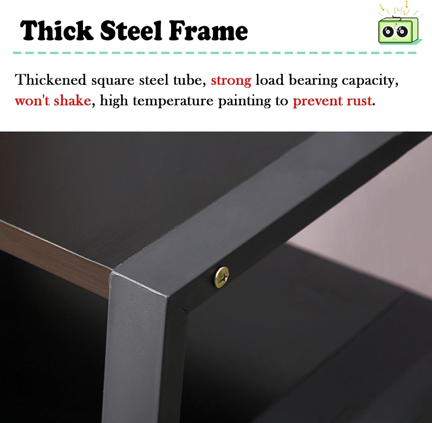 2/3/ 4 Tier Stereo Cabinet Furniture with Non-Slip Feet, Adjustable Corner TV Stand/Audio Video Equipment Rack, Waterproof Electronics Equipment Shelf(Color:Black,Size:3Tiers)