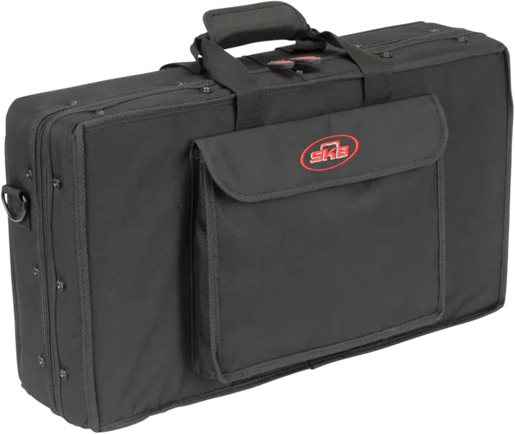SKB 21'x11' Foot Controller Soft Case Padded Bag, Rigid Foam Frame, Shoulder Strap and Double Zippers for DJ Controllers & Small MIDI Keyboards, Black