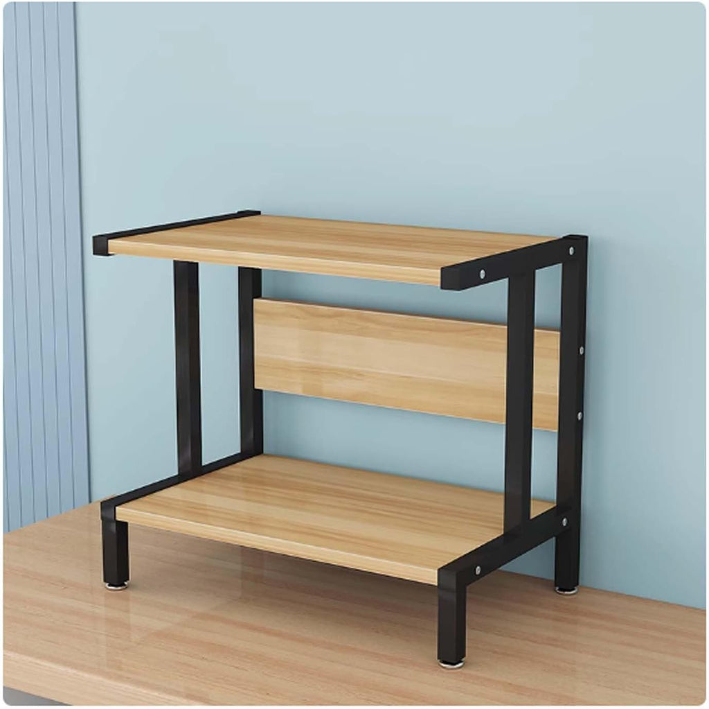 3-Tier Printer Desk Stand,Desktop Printer Stand, Printer Shelf Desk Organization，Multipurpose Printer Display，printer Table With Storage,for Home,3D Printer,Fax Machine(Black and walnut,60*51