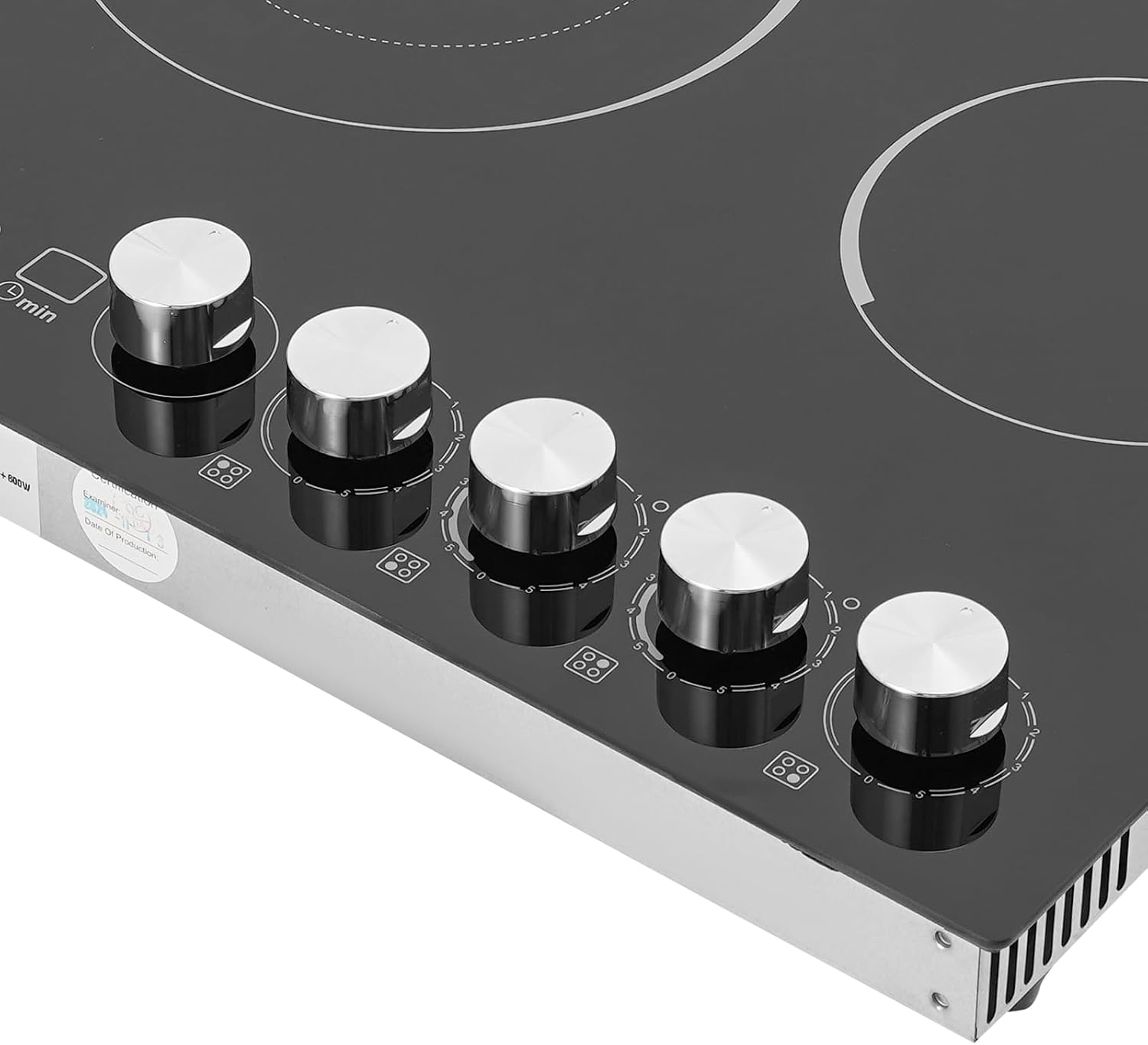 4 Burners Electric Cooktop, 24 Inch 3400W Electric Ceramic Cooktop Built-in Electric Stove Top with 5 Heating Levels, Kid Safety Lock and Timer, 110V for Hard Wire (No Plug)