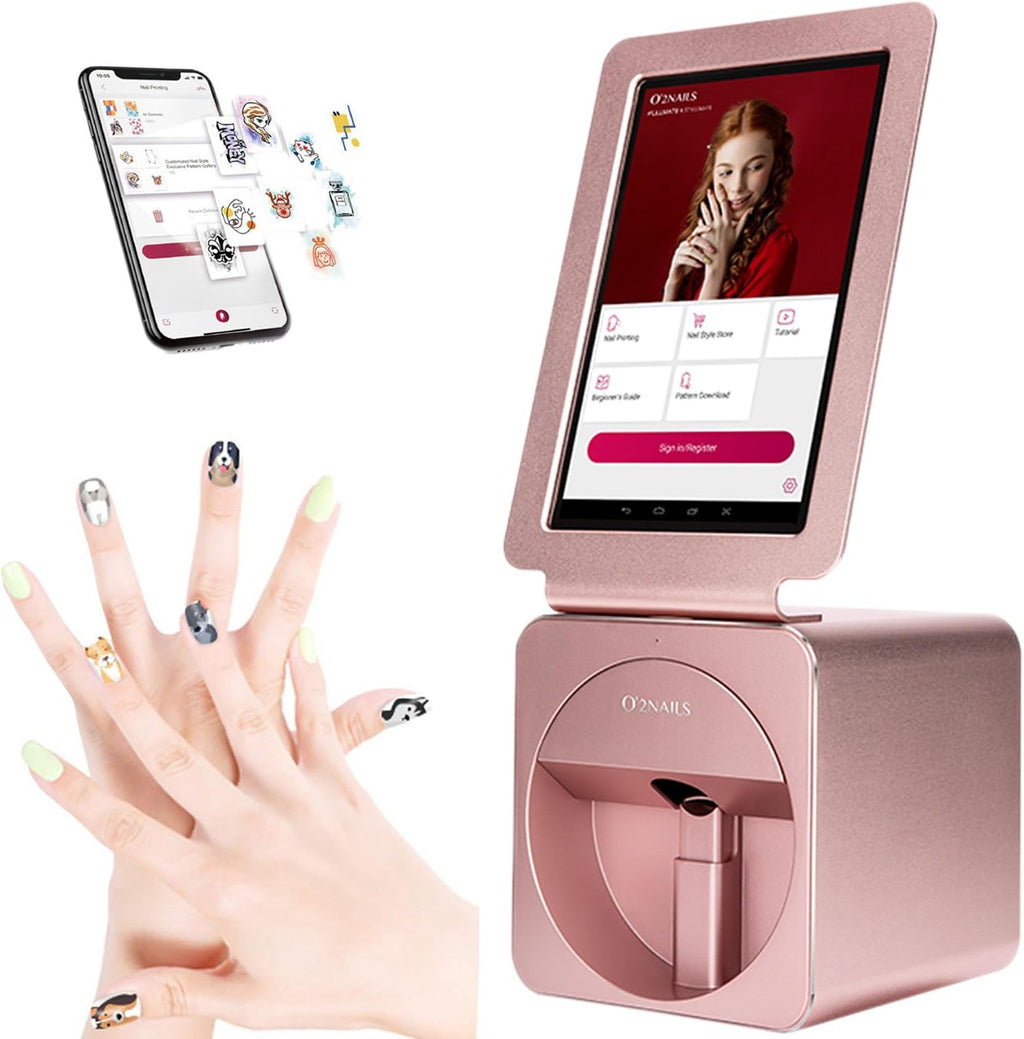 3D Nail Printers, Smart Nail Printer - AI Recognizes Media Contour, Upport DIY/App/WiFi/USB, for Kid/Nail Studio/Manicure/Nail Enthusiasts