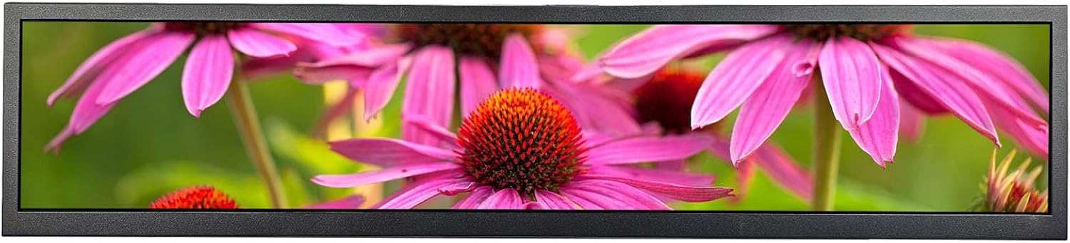 VSDISPLAY 24 Inch 1920x360 IPS Stretched Wide Bar Display for Gaming Marquee Monitor Cabinet,Supermarket Shelf Advertising Monitor with USB Video Interface