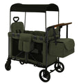 Wagon Stroller for 2 Kids, Foldable All-Terrain Wagon for Kids with Canopy, Adjustable Push and Pull Handles,Convertible High Seat & Organizer, 5 Point Harness