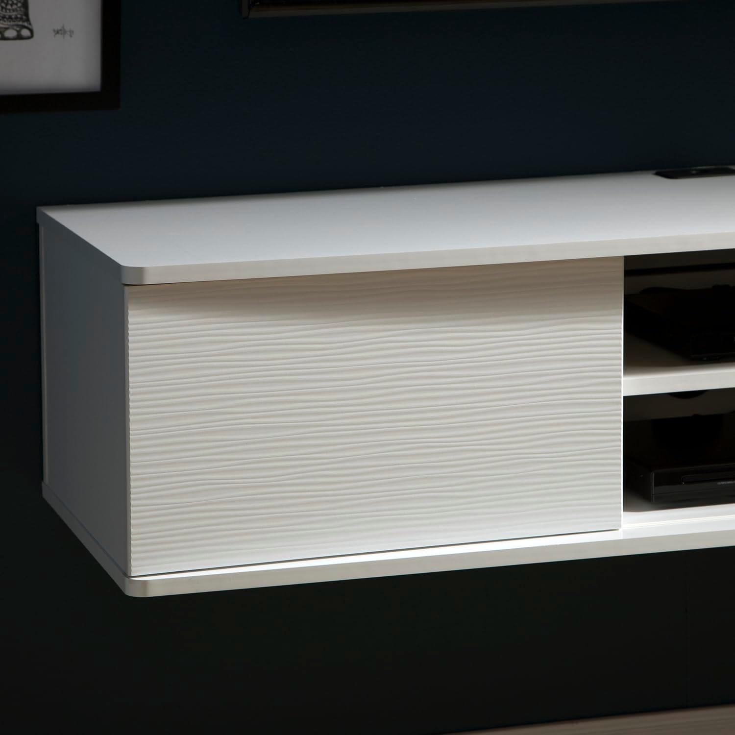 South Shore Floating Wall Mounted Media Console, Pure White, 56',