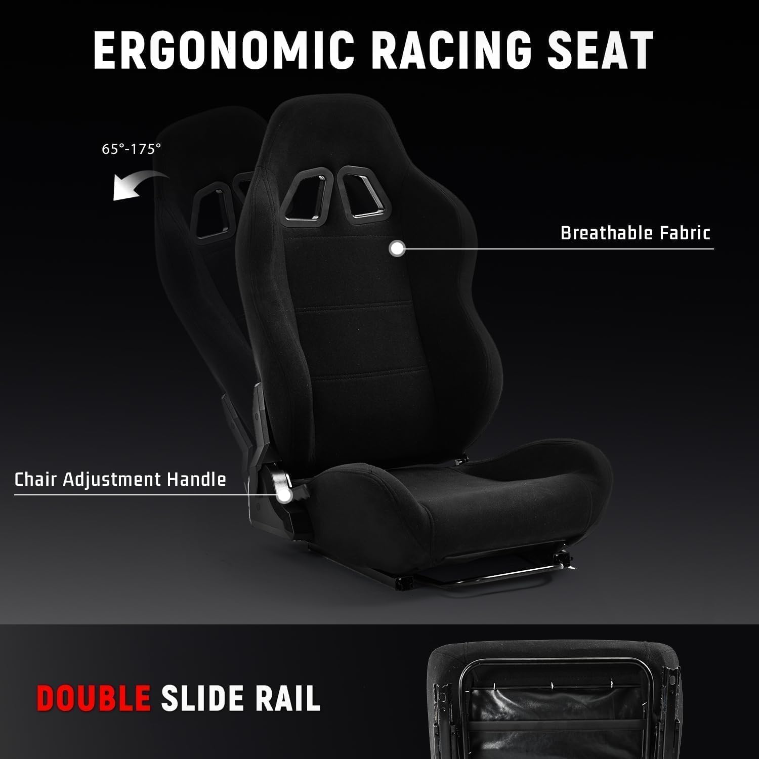Dardoo G923 Racing Simulator Cockpit with Monitor Mount and Black Seat Adjustable Fit for Logitech G29 G920, for Thrustmaster T300, Without Shifter, Wheel, Pedals and Display