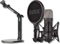 Rode NT1 Signature Series - Black Condenser Microphone with SM6 Shockmount, Rode Desktop Stand 2 and Pop Filter