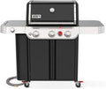Weber Genesis E-335 Natural Gas Grill for Outdoor Cooking, 3 Burners and 1 Side Burner, Black – Porcelain-Enameled Cast-Iron Grates, PureBlu Burners & Sear Zone