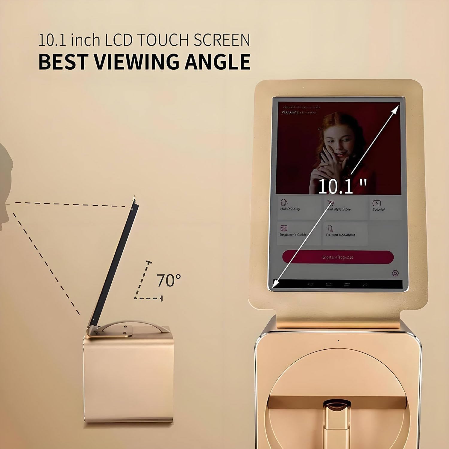 3D Nail Printers, Smart Nail Printer - AI Recognizes Media Contour, Upport DIY/App/WiFi/USB, for Kid/Nail Studio/Manicure/Nail Enthusiasts