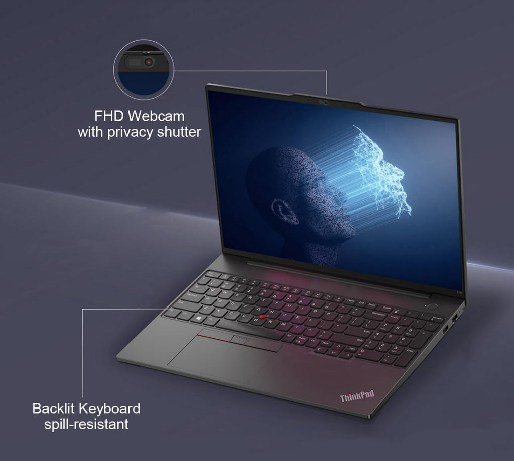 Lenovo ThinkPad E16 Gen 2 Business Laptop (16' FHD+ Touchscreen, AMD Ryzen 7 7735U (> Intel i7-1355U), 16GB DDR5 RAM, 512GB SSD), Backlit KB, 1080p Webcam, Wi-Fi 6E, Ethernet, Win 11 Pro w/ Copilot