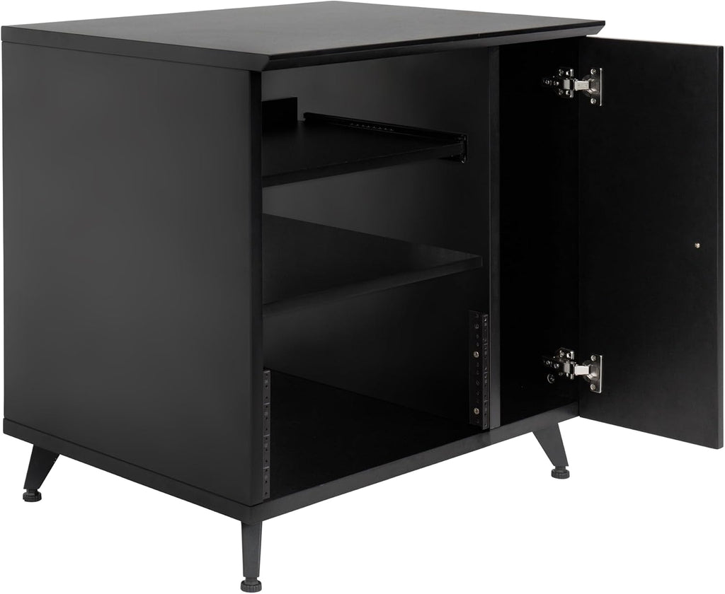 Gator Frameworks Elite Furniture Series Sidecar Cabinet with with Configurable Rack Space & Shelving, Black Finish (GFW-ELITESIDECAR-BLK)