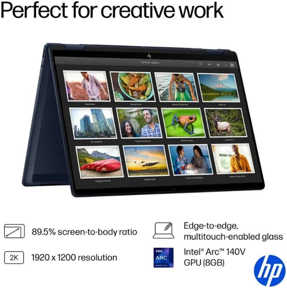 HP OmniBook X Flip 2-in-1 Laptop,14' 2K Touch-Screen Laptop Computer,Intel Core Ultra 7, Arc 140V GPU Copilot+ PC,16GB RAM 512GB SSD,Thunderbolt 4,with Lifetime Office,Win 11 Pro,Atmospheric Blue