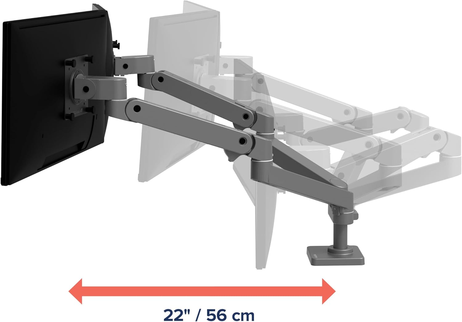 Ergotron – Upgraded LX Pro Premium Dual Monitor Arm, VESA Desk Mount – for 2 Monitors Up to 27 Inches, 4 to 20 lbs Each – Dark Grey