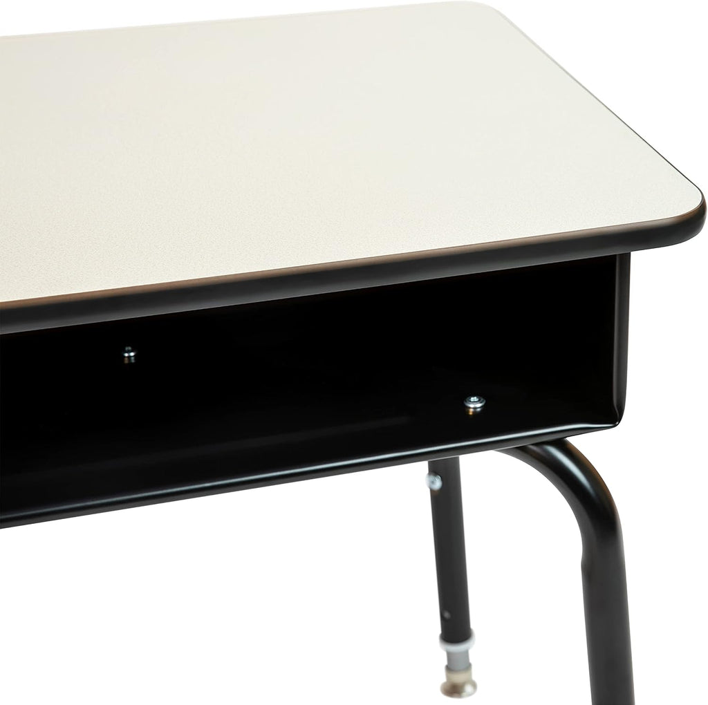 Flash Furniture Billie Student Desk - Gray Open Front Metal School Desk - 24'W x 18'D Adjustable Height, Durable Desk for School or Remote Learning, Set of 5