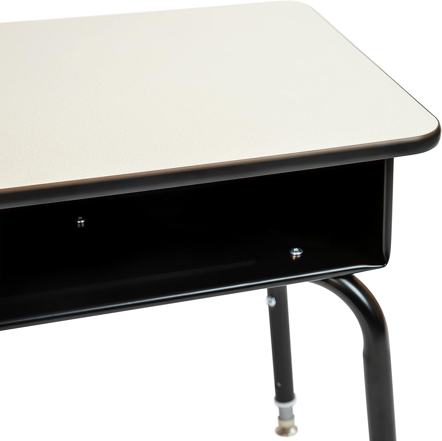 Flash Furniture Billie Student Desk - Gray Open Front Metal School Desk - 24'W x 18'D Adjustable Height, Durable Desk for School or Remote Learning, Set of 5