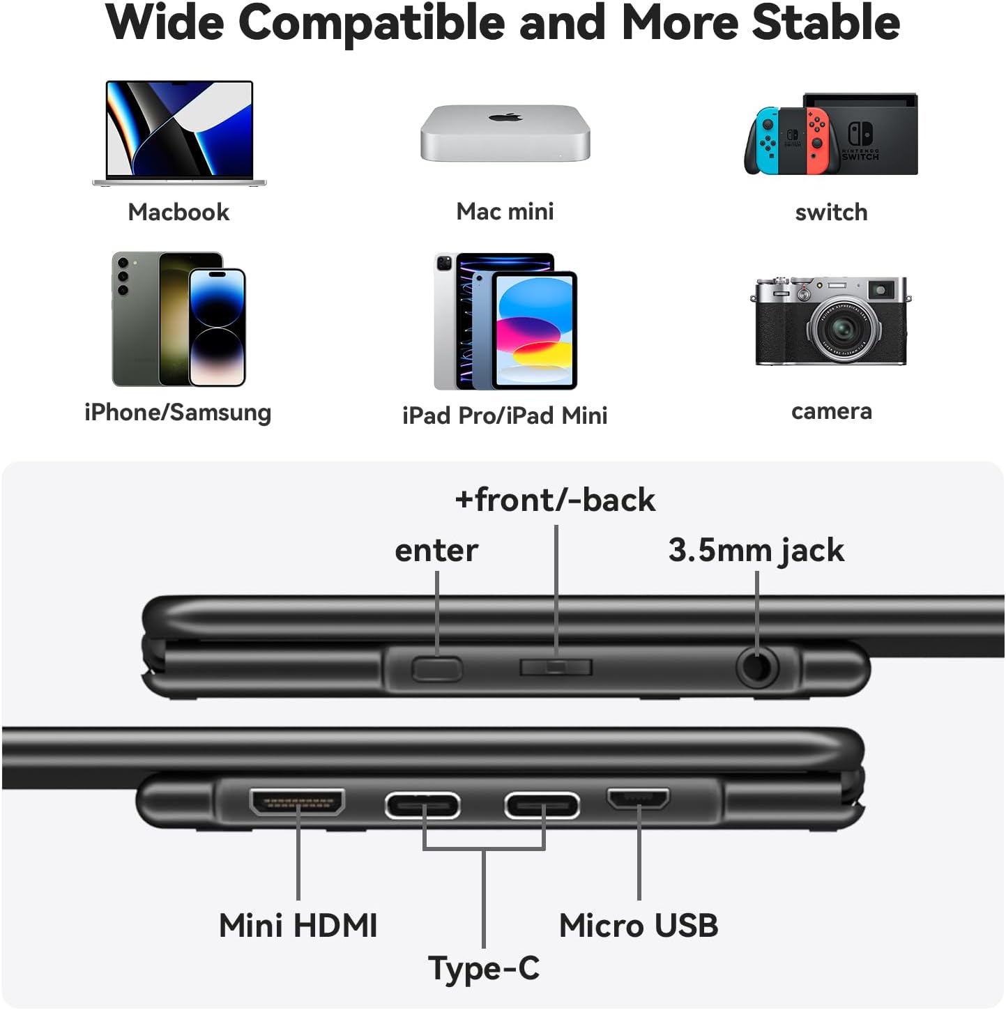 EHOMEWEI Q1g Pro 260Hz QLED 2.5K Portable Gaming Monitor, 15.6' 400Nit Brightness 16:9 Display 2560 * 1440 100% DCI-P3 for Working/Gaming/Travel Phone/Switch/Windows MacOS