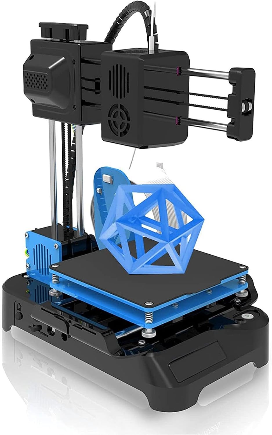 Gonetre FDM Mini 3D Printer Quiet High Accuracy Upgraded Extruder Technology 4x4x4in Printing Volume Small Portable 3D Printer for Beginners Kids DIY Enthusiasts Black (US Plug)