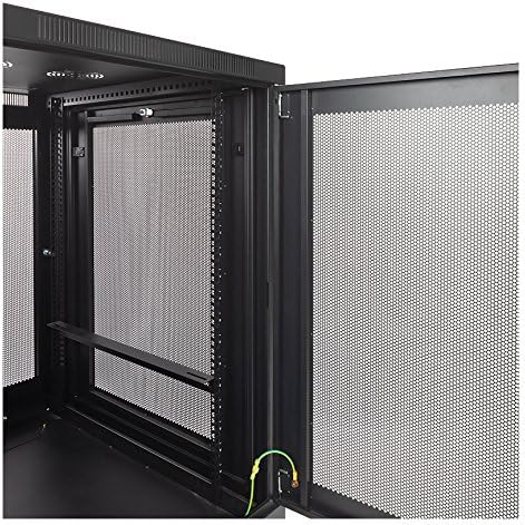 NavePoint 18U Network Cabinet with Wheels 33' Deep, 18U Wall Mount Server Rack with Locking Perforated Door, 19 Inch Rack for IT Equipment, 18U Network Rack Enclosure, 1000lbs Capacity, Black