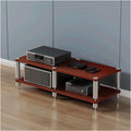Stereo Stands Modern Audio Rack Tower AV Media Stand Wooden Tiered Shelves 2 Tier,3 Tier,4 Tier Audio Rack Shelf AV Media Player Stand(Brown,2 Tier)