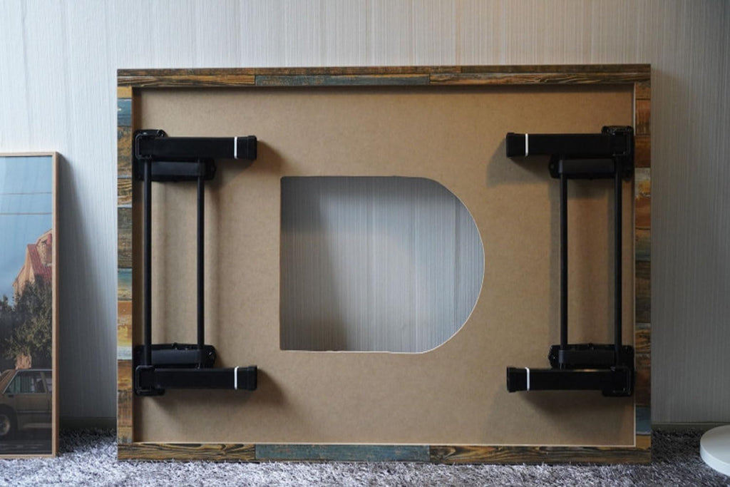 Foldable Korean BBQ Grill Table for Home – Convertible Sit & Stand Design(16 Type) (7. Vintage Brown)