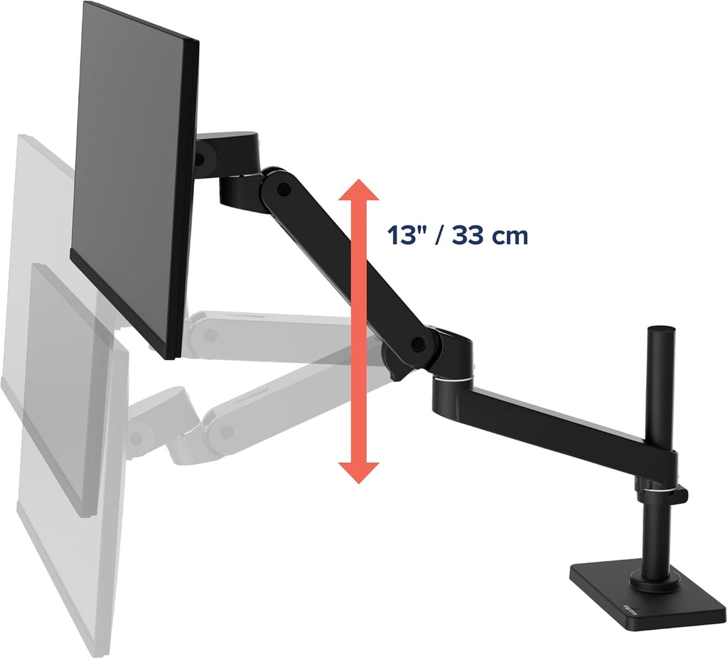 Ergotron – Upgraded LX Pro Premium Monitor Arm, Single Monitor Desk Mount – fits Flat Curved Ultrawide Computer Monitors up to 34 Inches, 4 to 22 lbs, VESA 75x75mm or 100x100mm – Tall Pole, Black